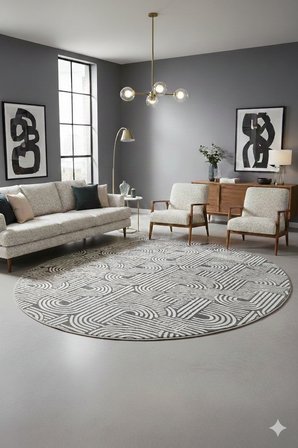 Kaymaz Tabanlı Kesme  Salon Koridor Mutfak Yatak Odası Halısı 3012 GRİ