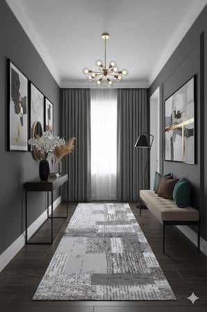 Kaymaz Tabanlı Kesme  Salon Koridor Mutfak Yatak Odası Halısı 3019 KAHVE