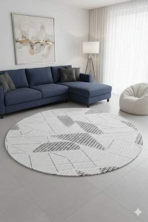 Kaymaz Tabanlı Kesme  Salon Koridor Mutfak Yatak Odası Halısı 3023 GRİ