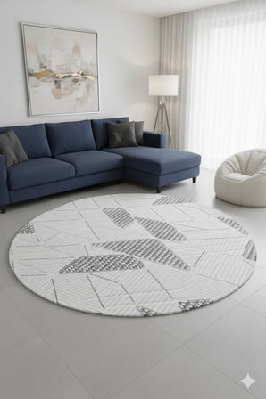Kaymaz Tabanlı Kesme  Salon Koridor Mutfak Yatak Odası Halısı 3023 GRİ
