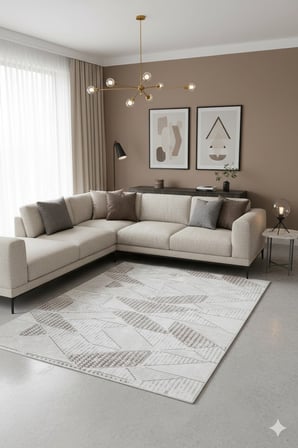 Kaymaz Tabanlı Kesme  Salon Koridor Mutfak Yatak Odası Halısı 3023 KAHVE