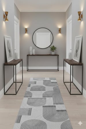 Kaymaz Tabanlı Kesme  Salon Koridor Mutfak Yatak Odası Halısı 30901 GRİ