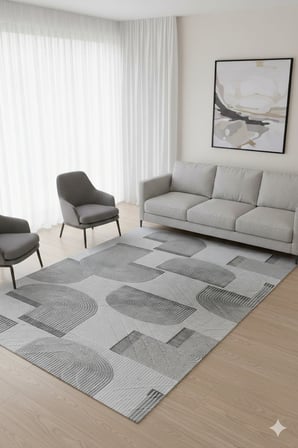 Kaymaz Tabanlı Kesme  Salon Koridor Mutfak Yatak Odası Halısı 30901 GRİ