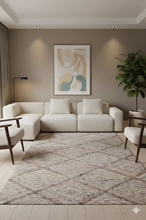 Kaymaz Tabanlı Kesme  Salon Koridor Mutfak Yatak Odası Halısı 30985 KAHVERENGİ