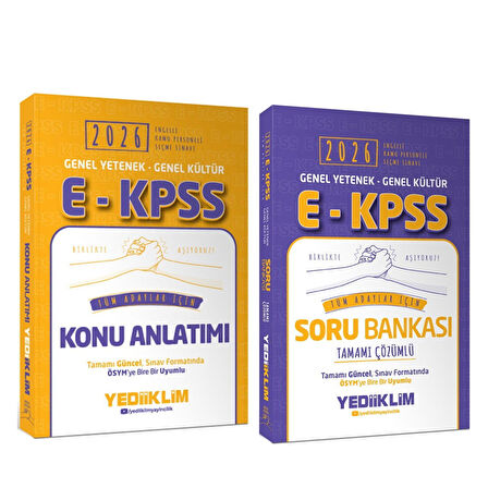 Yediiklim 2026 EKPSS Genel Yetenek Genel Kültür Tüm Adaylar İçin Konu ve Soru Bankası Seti 2 Kitap