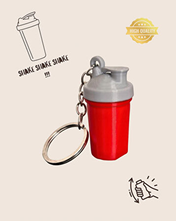 Protein Shaker Sesli Mini Anahtarlık – Sporcu İçeceği Figür Tasarım Hediyelik Spor Tutkunlarına Özel