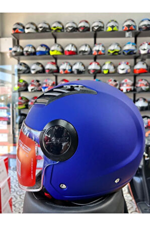 AIRFLOW MAT MAVİ YARIM KASK