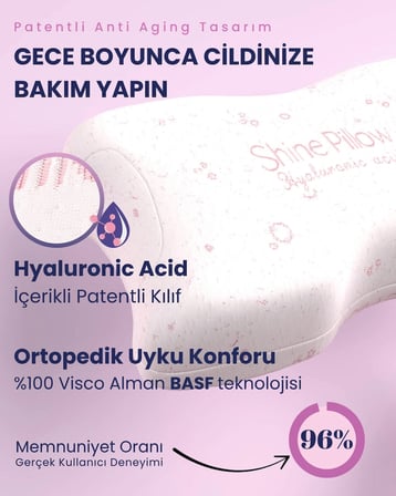 Güzellik Yastığı Ortopedik Kırışıklık Önleyici Hyaluronik Asit Içerikli Anti Aging Visko Yastık