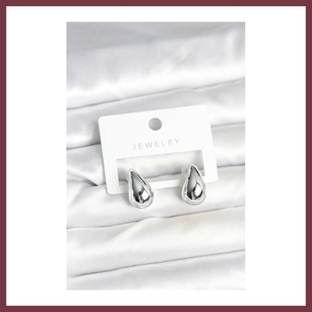 SHNSTORE Gümüş Renk Damla Küpe 17 mm SHN0720