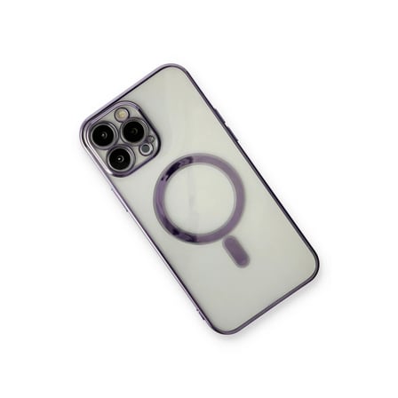 SHNSTORE iPhone 13 Pro Max Kılıf Magneticsafe Lazer Silikon - Mor SHN0720