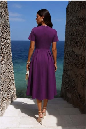 SHNSTORE Dik Elbise Kollu Kısa Abiye Yaka · Renk: Bordo · Beden: L SHN0720