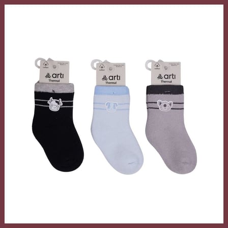 SHNSTORE Rudar Aksesuarlı Erkek Bebek Havlu Soket Çorap K45917 (ADET FİYATI) · Beden: 18-24 Ay · Renk: Asorti SHN0720