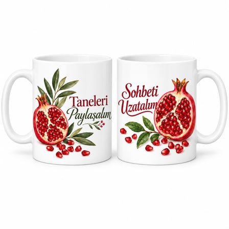 SHNSTORE Narın Taneleri 2'li Porselen Kupa Seti - MODEL 502 SHN0720
