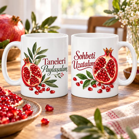 SHNSTORE Narın Taneleri 2'li Porselen Kupa Seti - MODEL 502 SHN0720