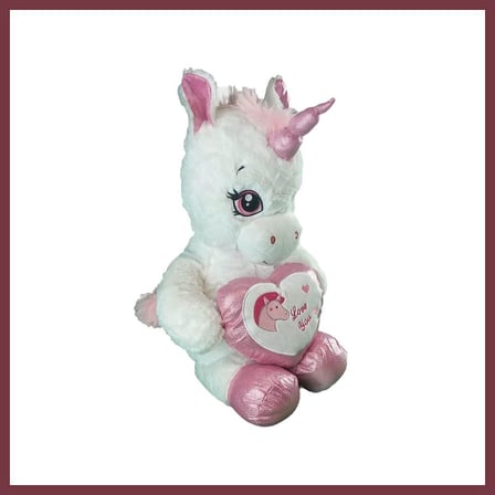 SHNSTORE 63019 Peluş 60 cm Kalpli Boynuzlu At SHN0720