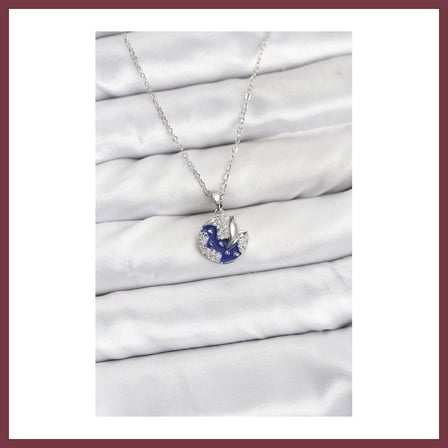 SHNSTORE 316L Çelik Zincir Gümüş Renk Gece Model Zirkon Taşlı Kadın Kolye SHN0720