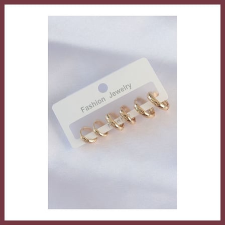 SHNSTORE Pirinç Gold Renk Oval Bombeli Küpe Seti SHN0720
