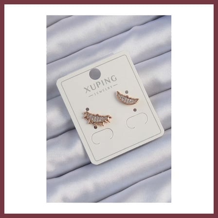 SHNSTORE Xuping Rose Renk Zirkon Taşlı Ay ve Güneş Tasarımlı Küpe SHN0720