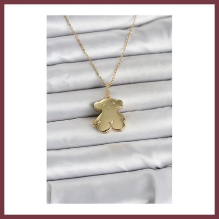 SHNSTORE 316L Çelik Zincir Gold Renk Ayıcık Model Açılabilir Kadın Kolye SHN0720