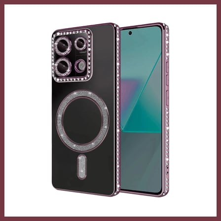SHNSTORE Redmi Note 13 Pro 4G Uyumlu Joke Simli Magneticsafe Kılıf - Pembe SHN0720