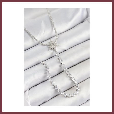 SHNSTORE Pirinç Zirkon Taşlı Kutup Yıldızı Model Gold Renk Y Kolye SHN0720