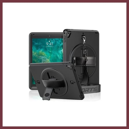 SHNSTORE iPad 5 Air 9.7 Kılıf Strap-C Otterbox Tablet Kapak - Siyah SHN0720