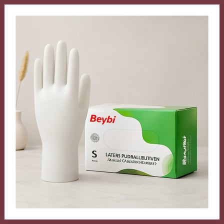 SHNSTORE Lateks Pudralı Muayene Eldiveni S 100lü SHN0720