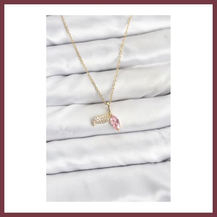 SHNSTORE 316L Çelik Zincir Gold Renk Balık Kuyruğu Model Zirkon Taşlı Kadın Kolye SHN0720