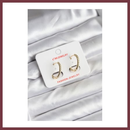 SHNSTORE 14K Gold Renk Kaplama Burgu Halka CM Kadın Küpe SHN0720