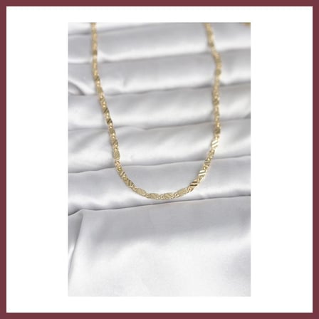 SHNSTORE CM 14K Gold Renk Çizgi Lazer Model 60 cm Kadın Kolye SHN0720