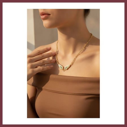 SHNSTORE Pirinç Gold Renk Zirkon Taşlı Serenay Kolye SHN0720