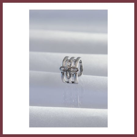 SHNSTORE Pirinç Gümüş Renk Yonca Earcuff Küpe SHN0720