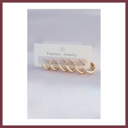 SHNSTORE Pirinç Gold Renk Oval Küpe Seti SHN0720
