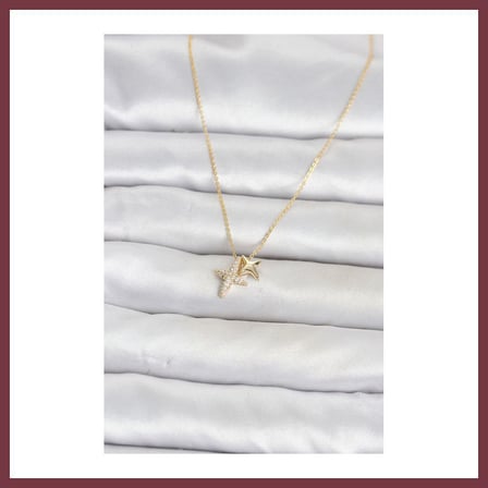 SHNSTORE Pirinç Gold Renk Minimal Kutup Yıldızı Model Kadın Kolye SHN0720
