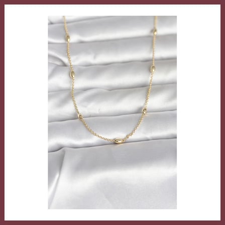SHNSTORE CM 14K Gold Renk Damla Topçuk Model Zincirli 60 cm Kadın Kolye SHN0720