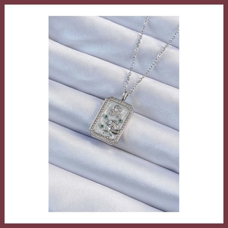 SHNSTORE 316L Çelik Zincir Gümüş Renk Zirkon Taşlı Aslan Figürlü Tarot Kolye SHN0720