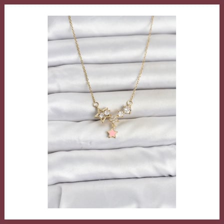 SHNSTORE 316L Çelik Zincir Gold Renk Yıldız Model Kadın Kolye SHN0720