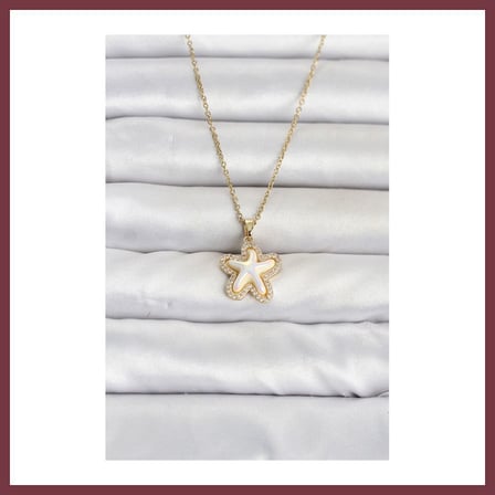 SHNSTORE 316L Çelik Zincir Gold Renk Deniz Yıldızı Model Kadın Kolye SHN0720