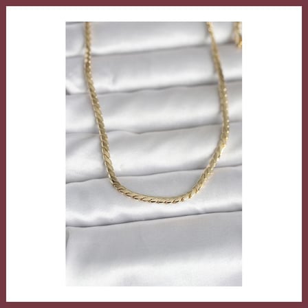 SHNSTORE CM 14K Gold Renk Yassı Model 60 cm Kadın Kolye SHN0720