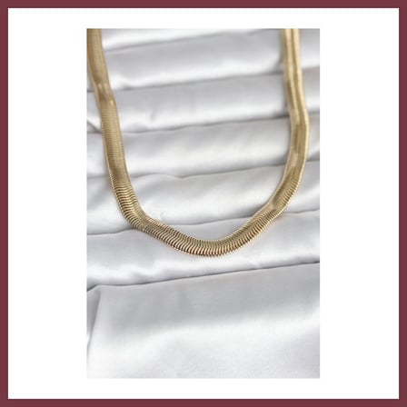 SHNSTORE CM 14K Gold Renk Kalın Yassı Yılan Zincir Model 45 cm Kadın Kolye SHN0720