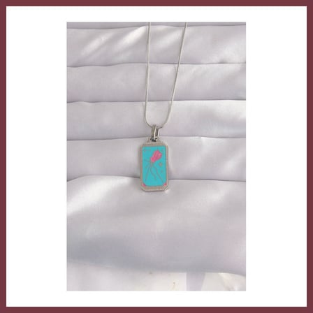 SHNSTORE 316L Çelik Gümüş Renk Mavi Mineli Tarot Kolye SHN0720