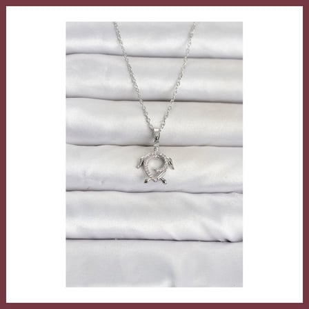 SHNSTORE 316L Çelik Zincir Gümüş Renk Caretta Caretta Model Kadın Kolye SHN0720