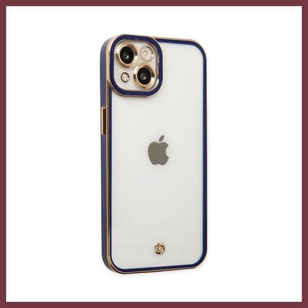 SHNSTORE iPhone 14 Plus Uyumlu Kılıf Liva Lens Silikon - Mavi SHN0720