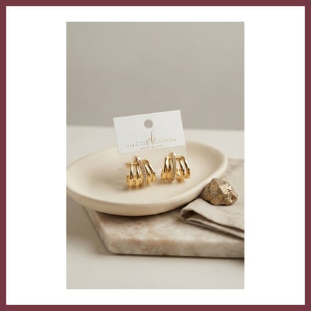SHNSTORE Gold Renk Pirinç Kafes Model Halka Küpe SHN0720
