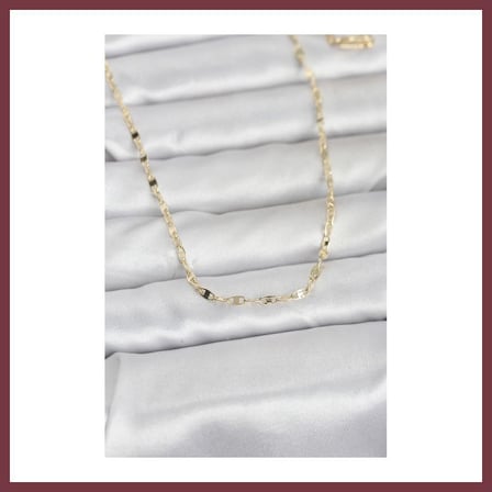 SHNSTORE CM 14K Gold Renk Yassı Gemici Zincir Model 60 cm Kadın Kolye SHN0720