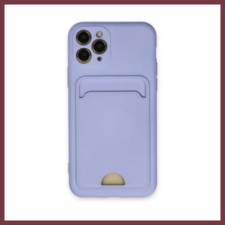 SHNSTORE iPhone 11 Pro Uyumlu Kılıf Kelvin Kartvizitli Silikon - Lila SHN0720