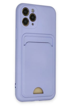 SHNSTORE iPhone 11 Pro Uyumlu Kılıf Kelvin Kartvizitli Silikon - Lila SHN0720
