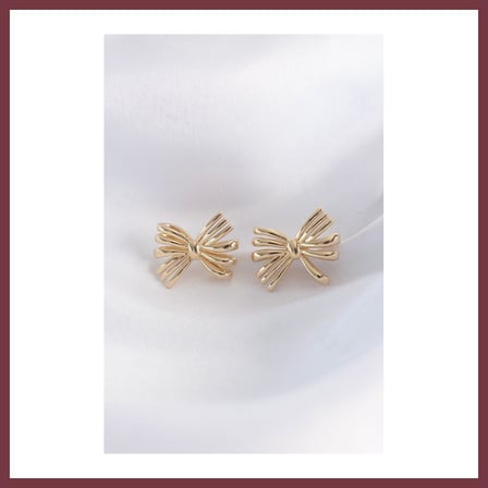 SHNSTORE Pirinç Gold Renk Fiyonk Küpe SHN0720