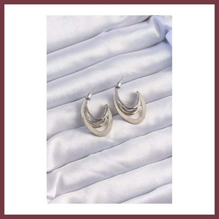 SHNSTORE Pirinç Gold Gümüş Renkli Düz Plaka Halka Küpe SHN0720