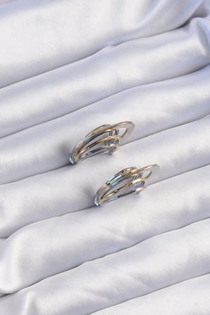 SHNSTORE Pirinç Gold Gümüş Renkli Düz Plaka Halka Küpe SHN0720
